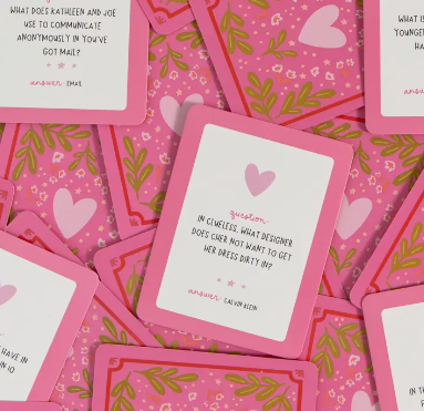 Rom Com Trivia Game - Deck of Cards + Storage Tin