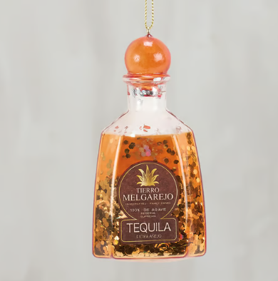 Glass Tequila Bottle Ornament
