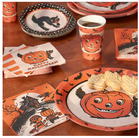 Large Vintage Halloween Paper Plates