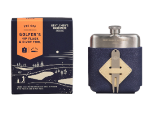 Golfer's Hip Flask & Divot Tool Set