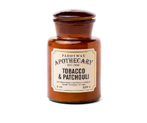 APOTHECARY 8 OZ AMBER GLASS - TOBACCO & PATCHOULI