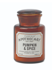 PUMPKIN APOTHECARY GLASS CANDLE 8 OZ. - PUMPKIN & SPICE