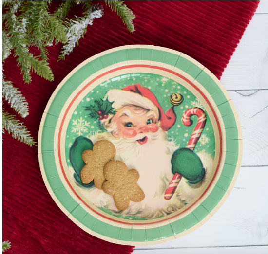 Retro Santa Plate Large