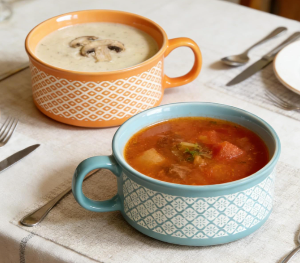 Ceramic Soup Mug with Lid,Fall & Winter Cozy Mug