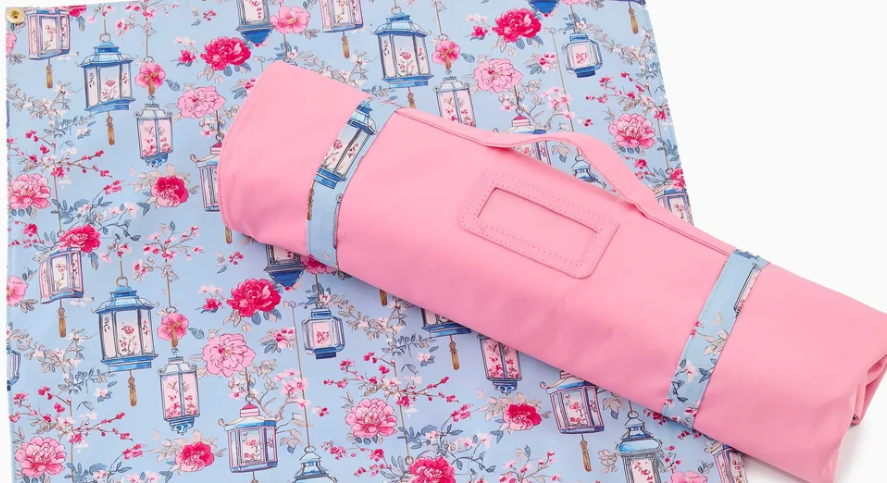 Pink Floral Rack Storage Bag
