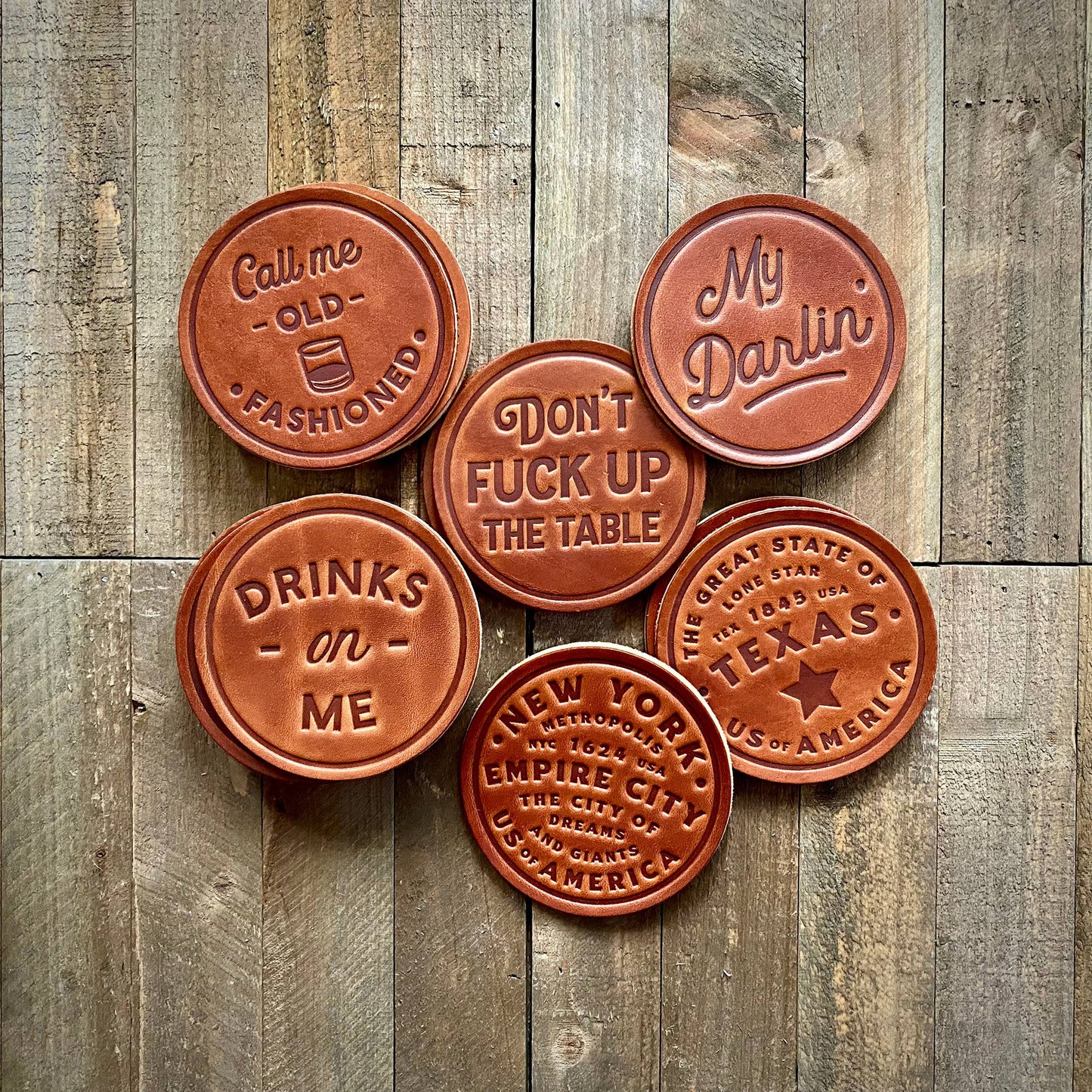 Tennessee Football Leather Coaster