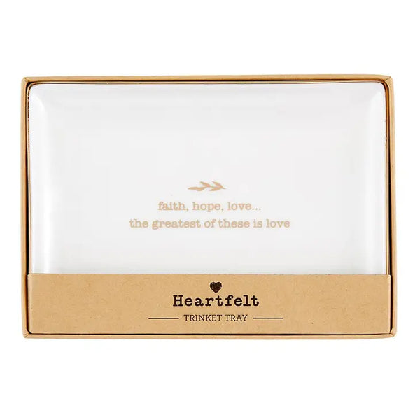 Trinket Tray - Rectangle - Faith Hope Love