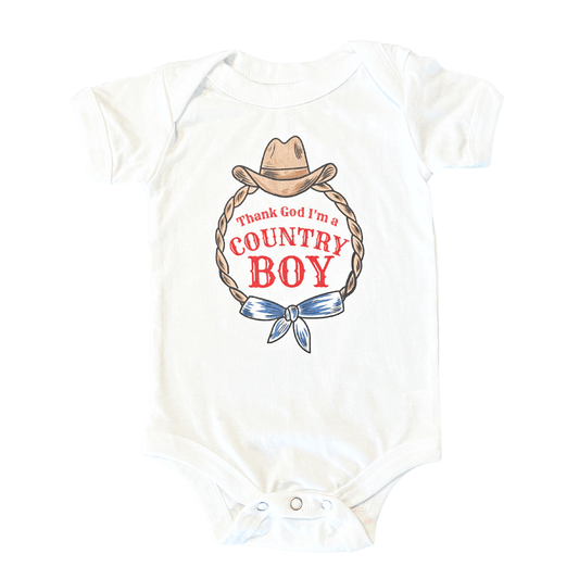 Country Boy Onesie: 6-12M