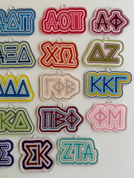 Sorority Colorful Acrylic Key Chain