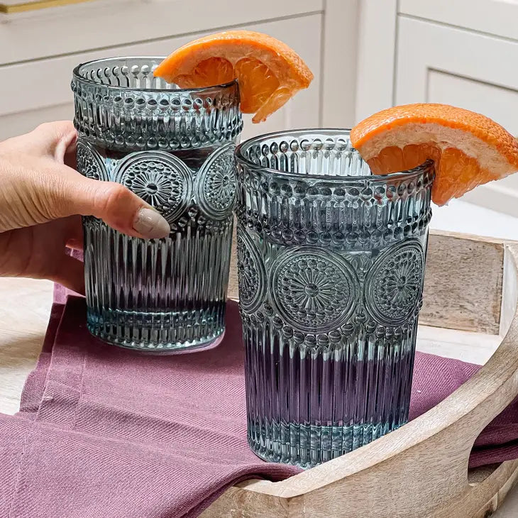 Vintage Textured  Drinking Glasses