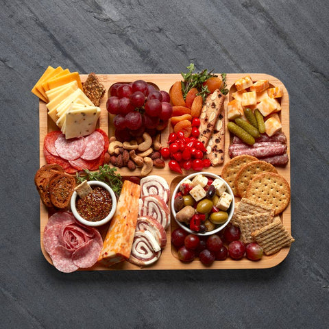 Bamboo 6 slot charcuterie board 11x14