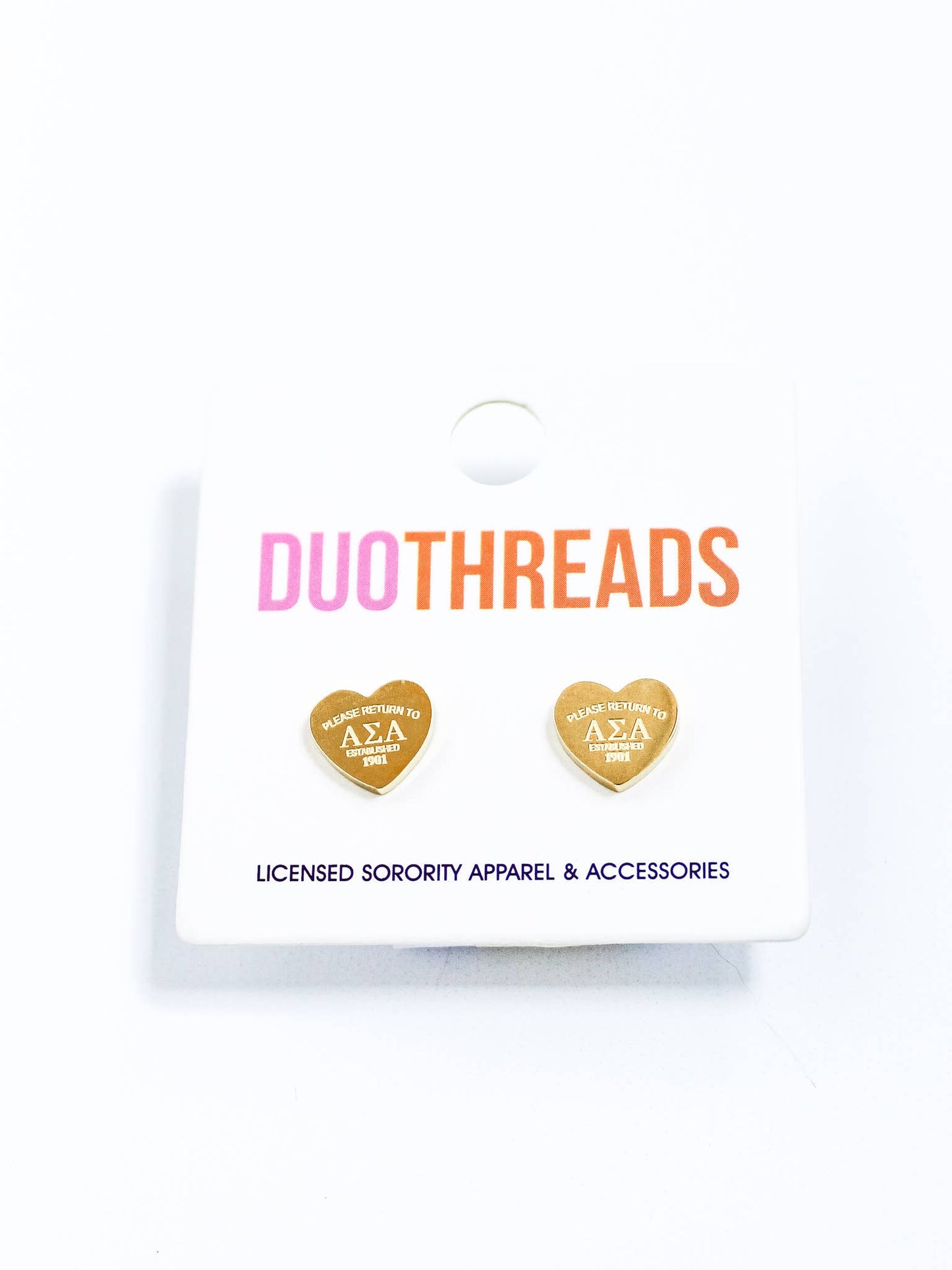 CHI Omega Sorority Heart Earrings: