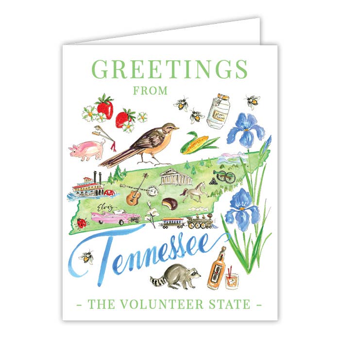 Tennessee Handpainted Icons Greeting Card