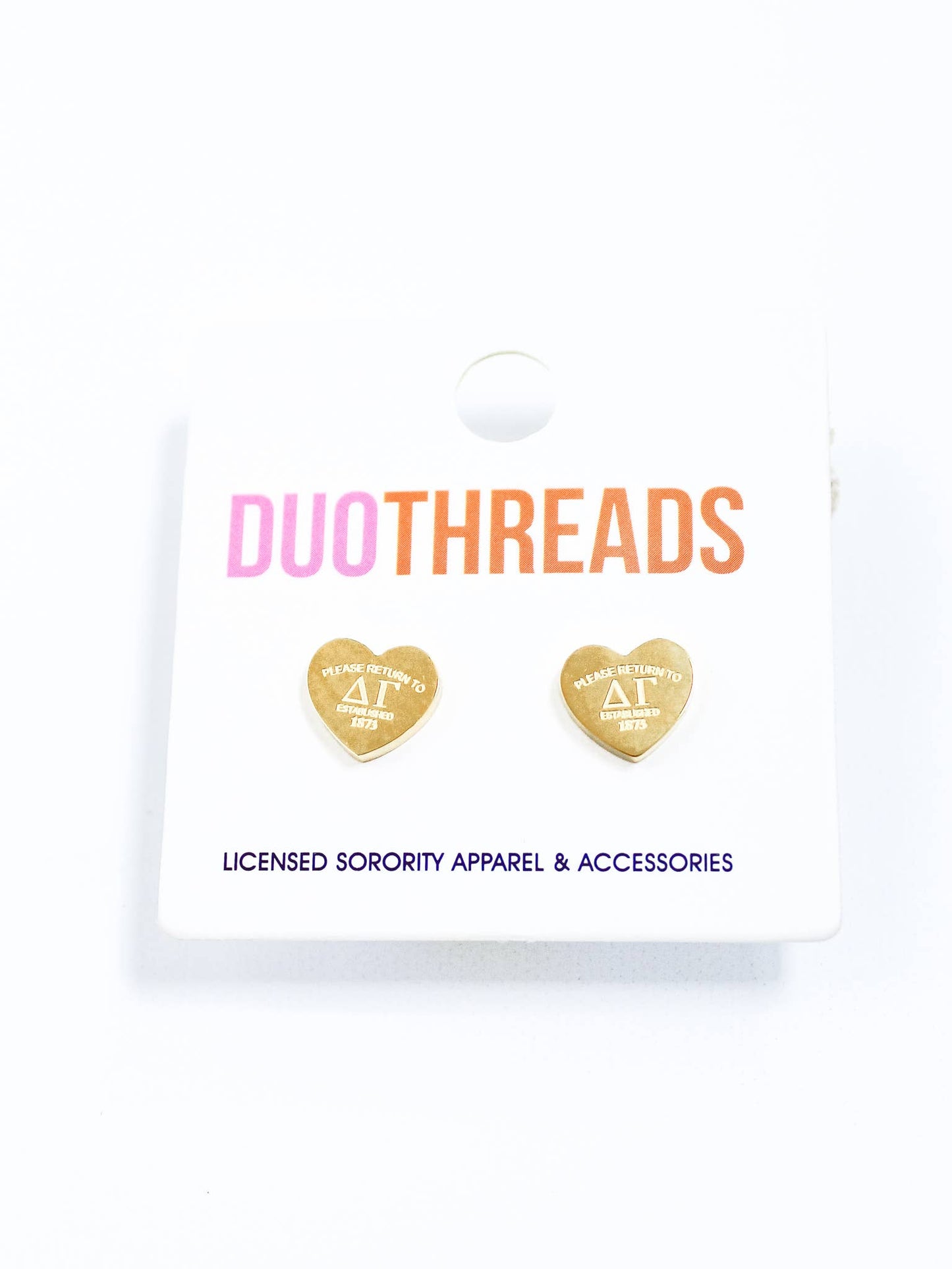 CHI Omega Sorority Heart Earrings: