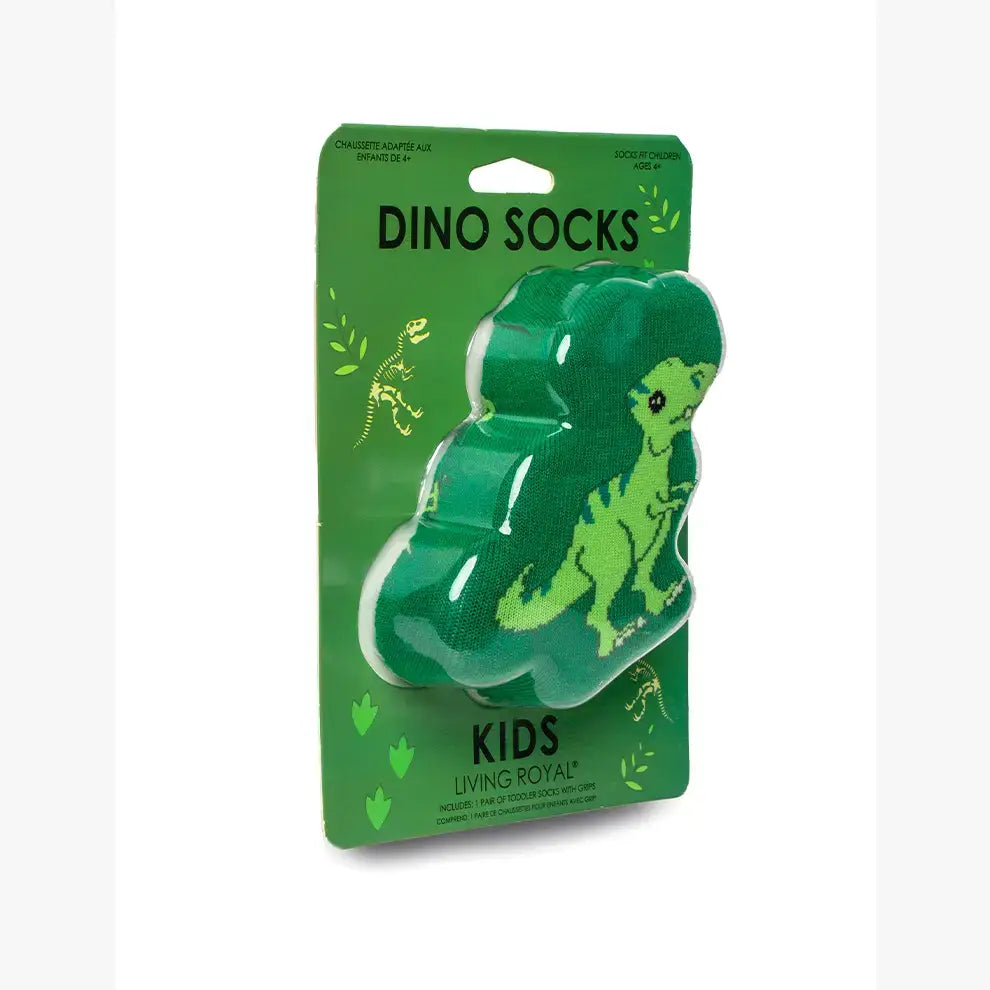 - Kids - Dinosaur - "Rawr" - Green.3D Packaged Crew Socks