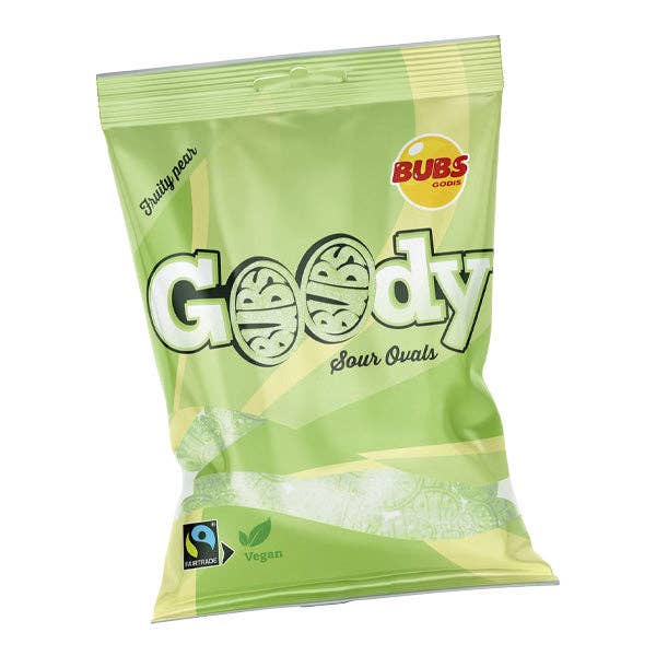 BUBS Godis: Sour Fruity Pear Goody Ovals  Swedish Candy