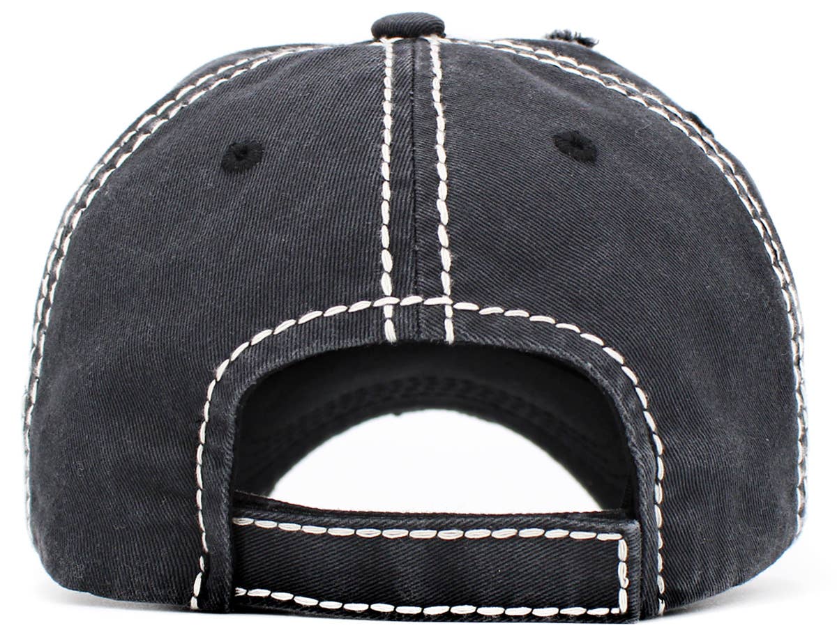 Peace Love Dogs Vintage Ballcap: BLK