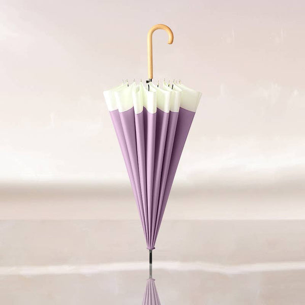 Two Tones Pastel Colour Umbrella with curve handle