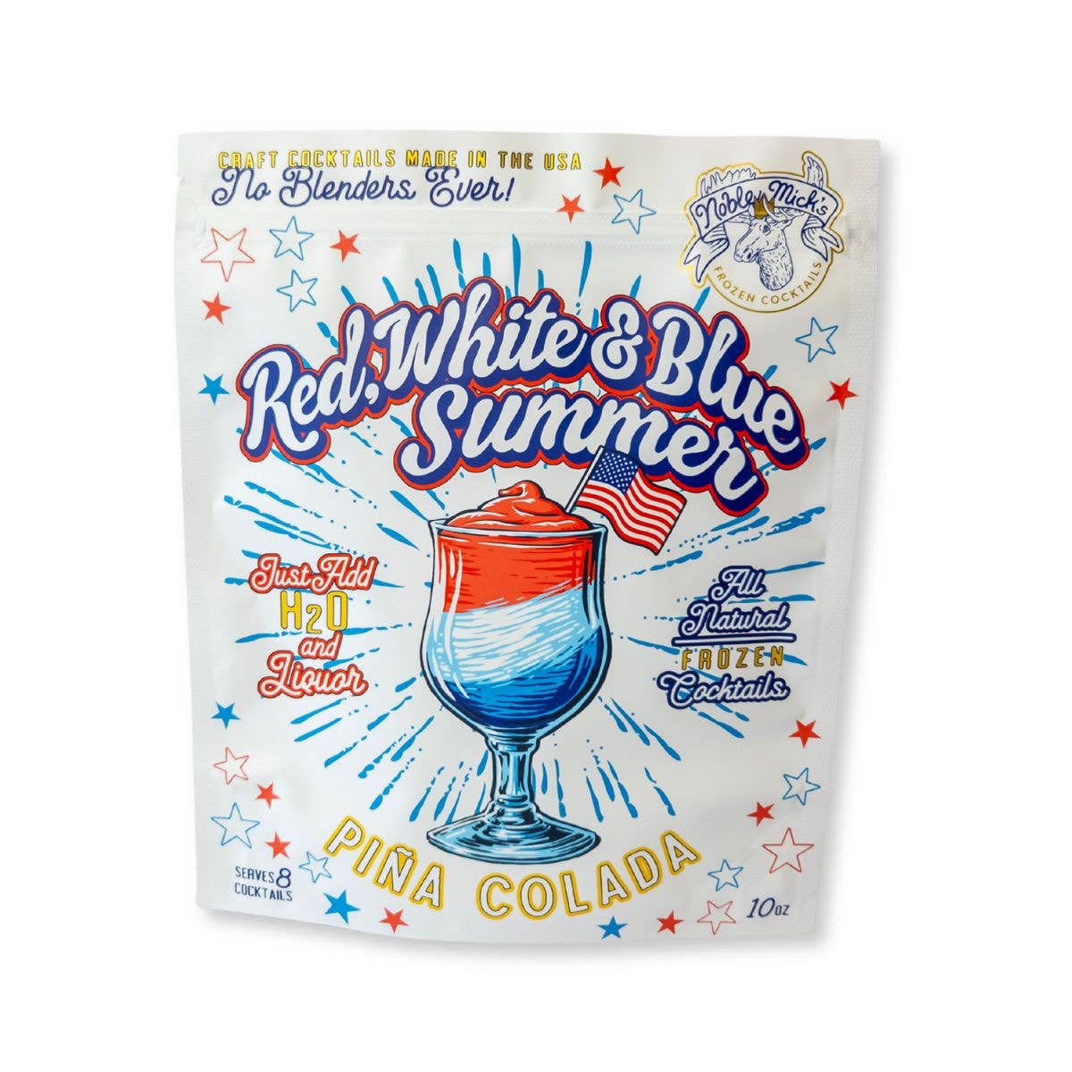 Red, White & Blue Summer Pina Colada Frozen Cocktail