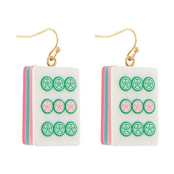 Mahjong Tile Earrings - Dot