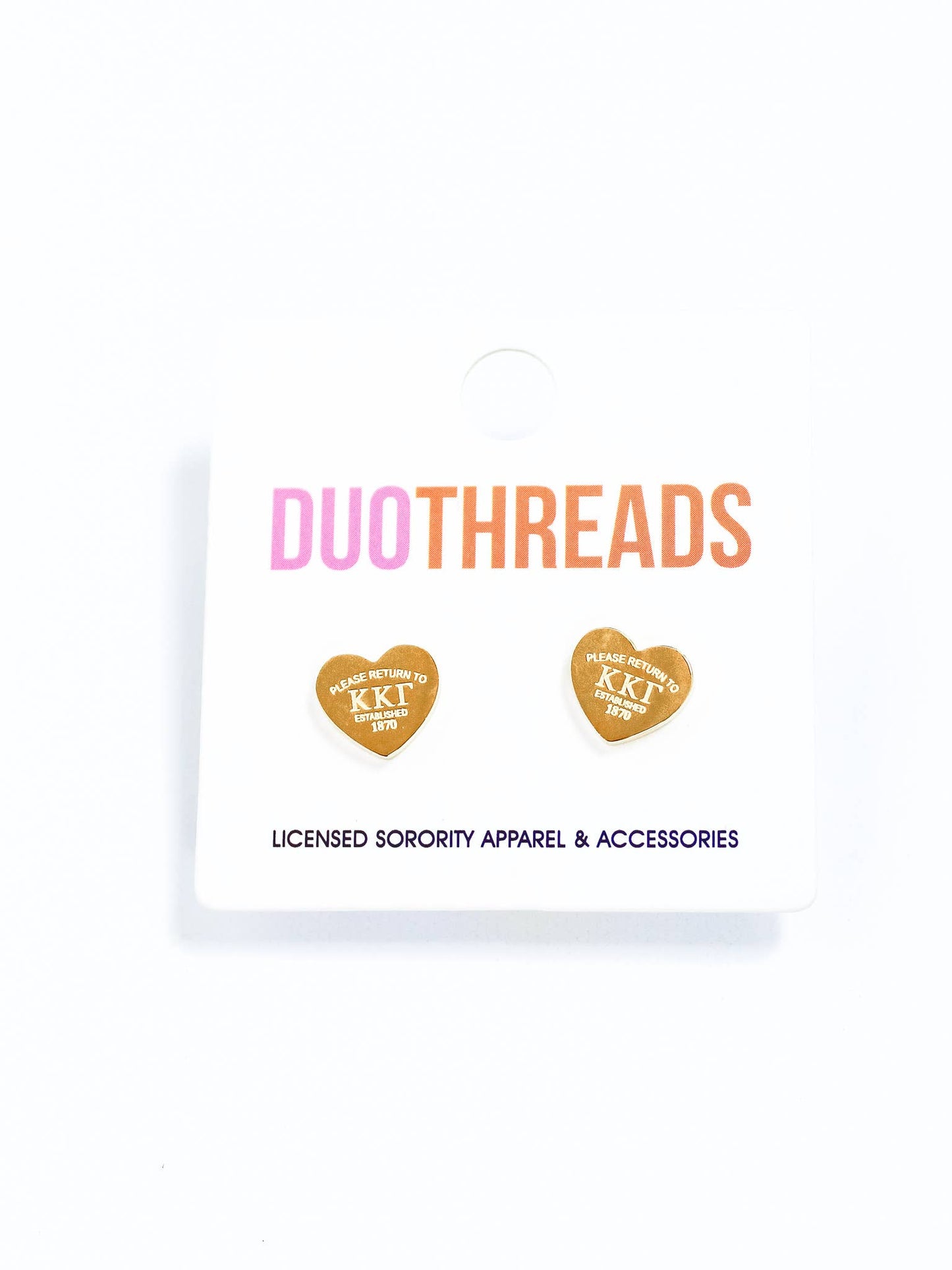 CHI Omega Sorority Heart Earrings: