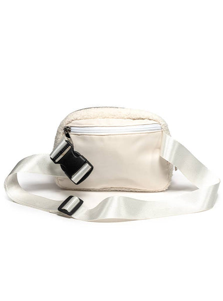 Adjustable Belt Bag - Spring Flowers in Bloom - White