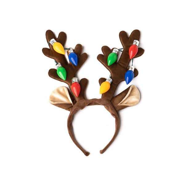 Christmas Jumbo Bulb Light Up Antlers Headband