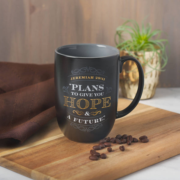 Plans for Hope and a Future Black Coffee Mug - Jer. 29:11