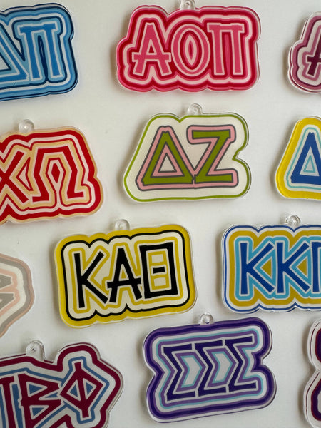 Sorority Colorful Acrylic Key Chain