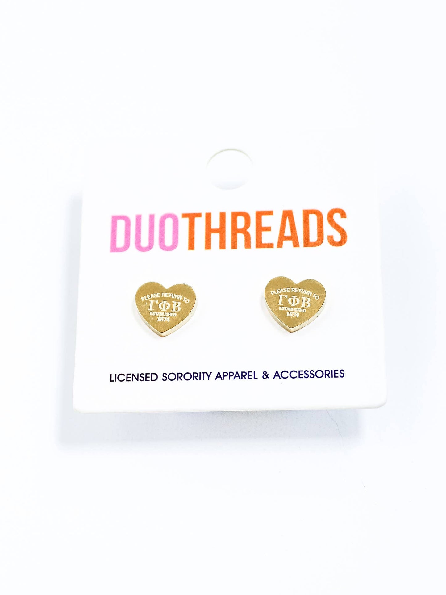 CHI Omega Sorority Heart Earrings: