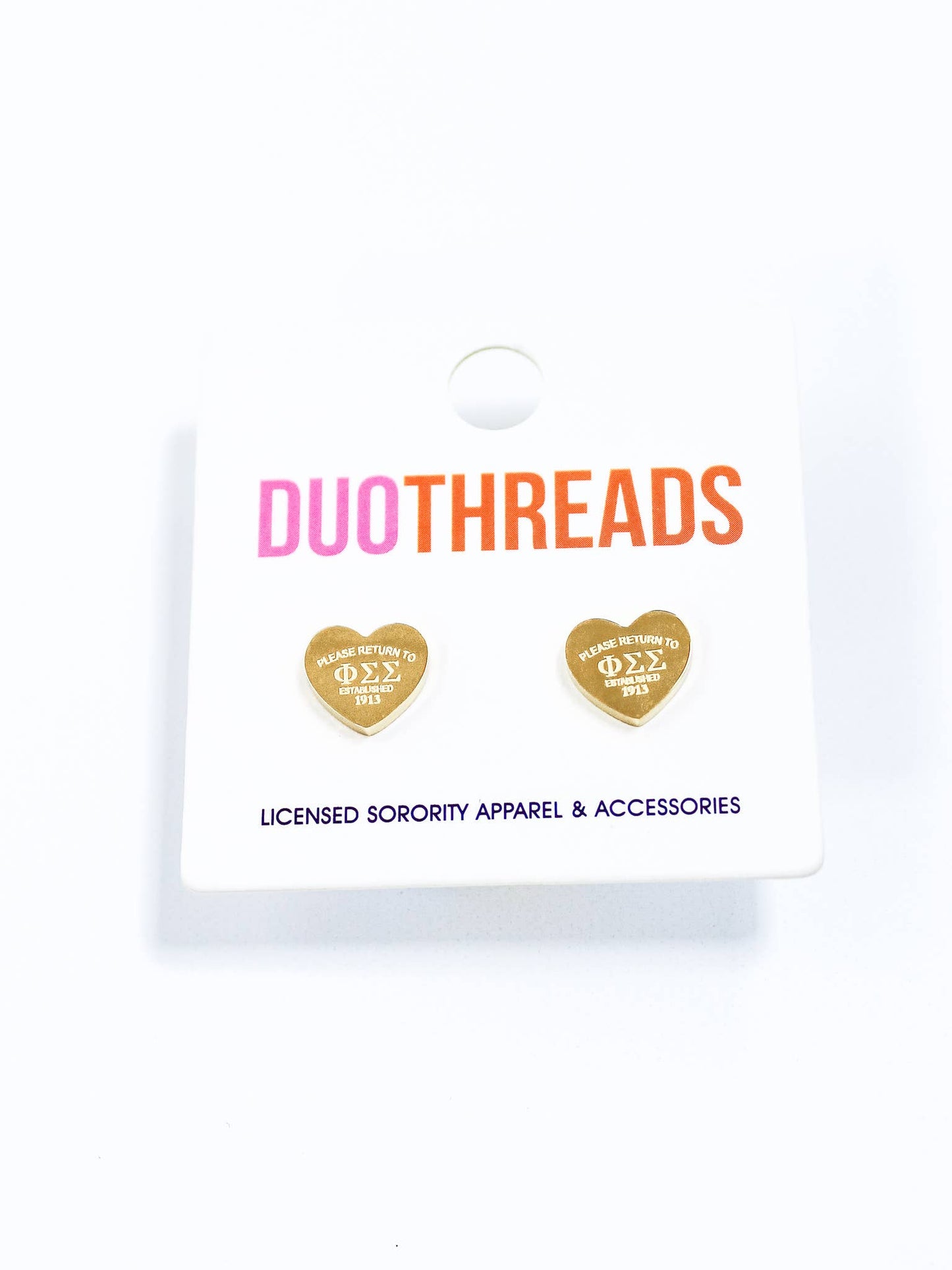 CHI Omega Sorority Heart Earrings: