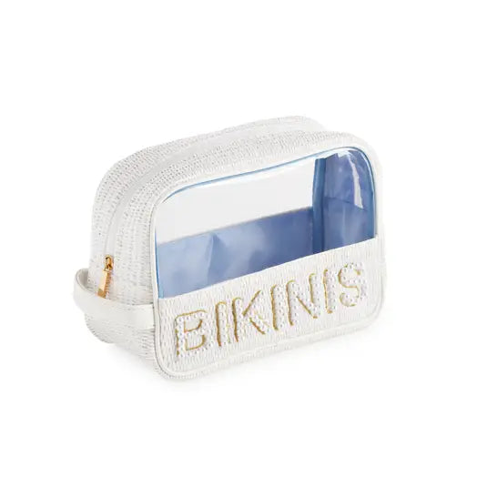 Pearl "Bikinis" Zip Pouch-White