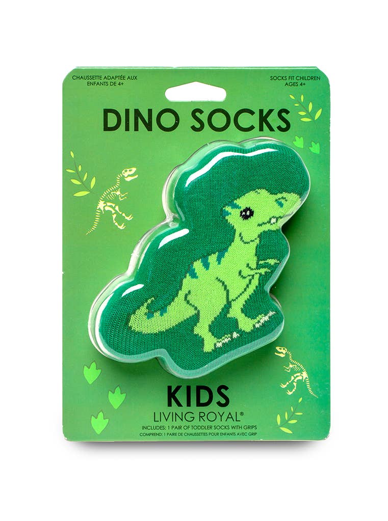 - Kids - Dinosaur - "Rawr" - Green.3D Packaged Crew Socks