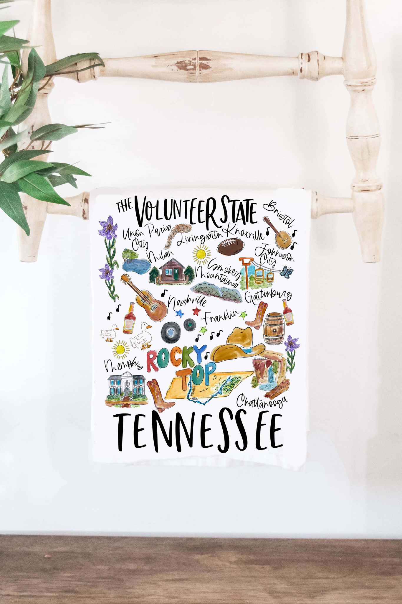 State of Tennessee Tea Towel