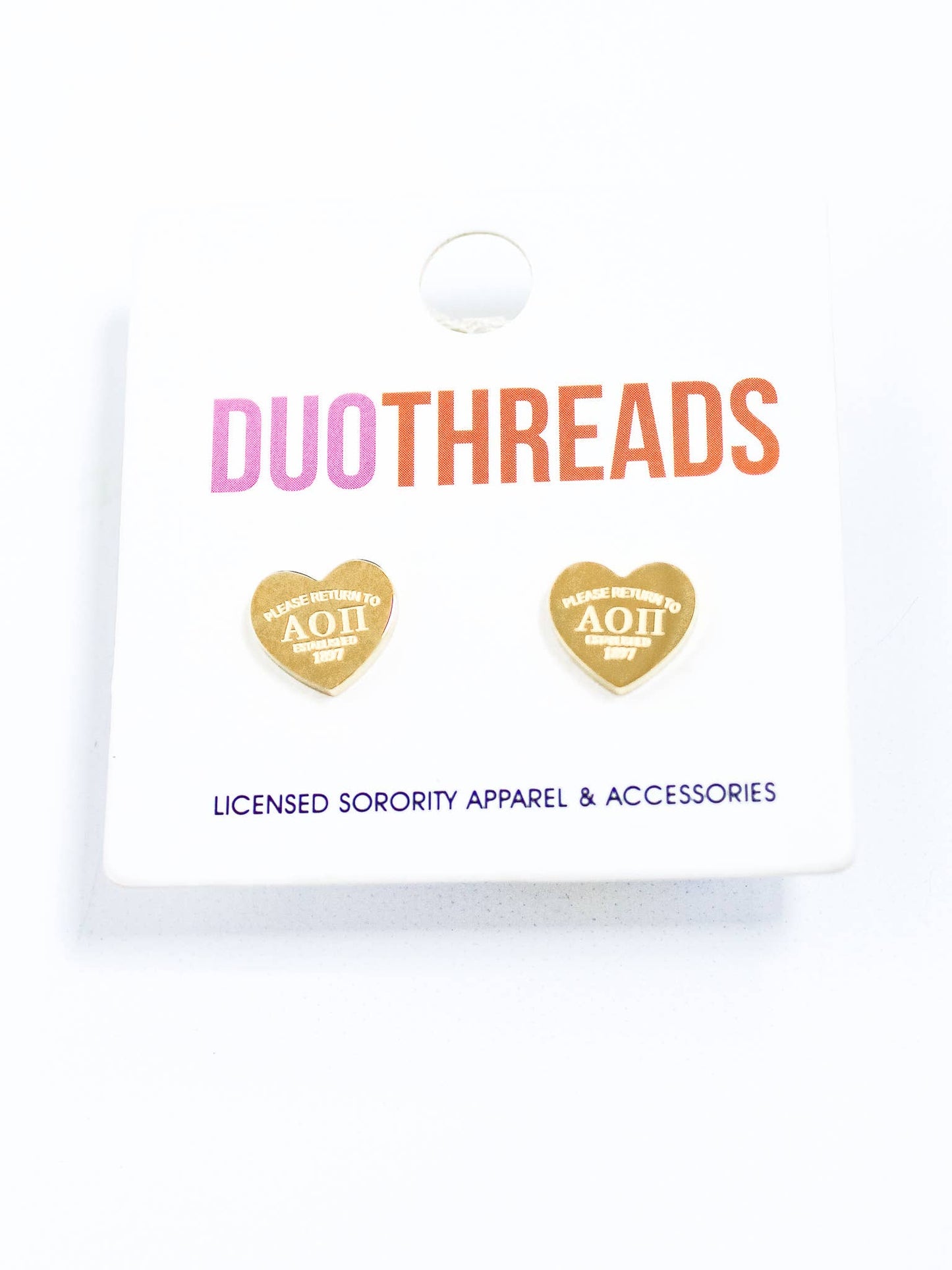 CHI Omega Sorority Heart Earrings: