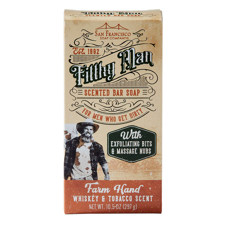 Filthy Man 10.5 oz Bar Soap- Whiskey & Tobacco Scent