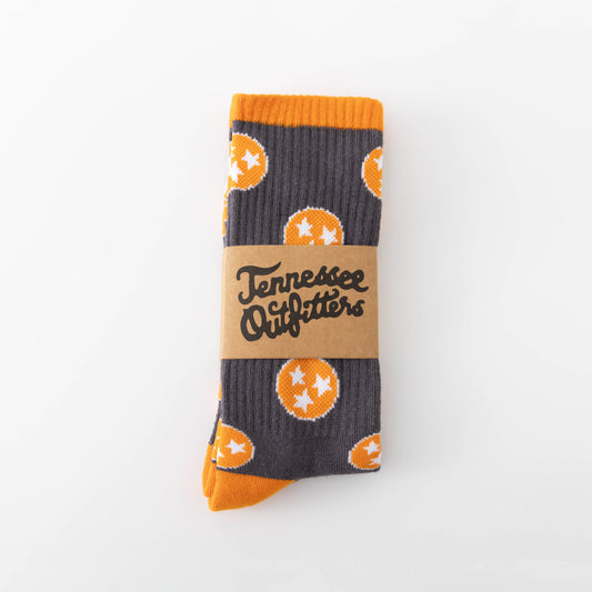 Smokey Gray Tri star Tennessee Outfitters Sock