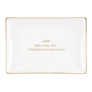 Trinket Tray - Rectangle - Faith Hope Love