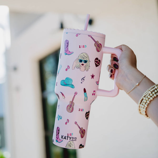 Music Girl Eras Icons Wholesale 38 Oz Tumbler: Light Pink
