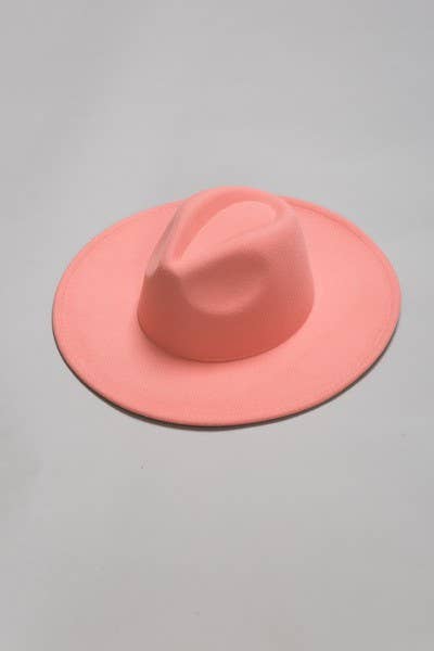 VINTAGE PLAIN FEDORA HAT PINK