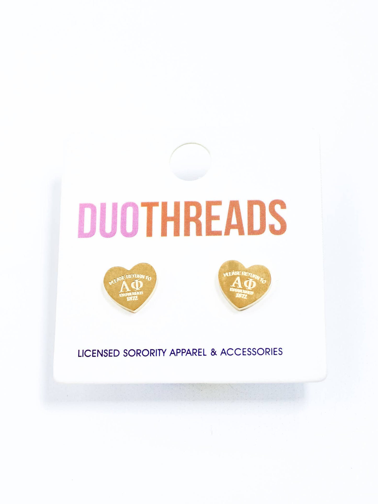 CHI Omega Sorority Heart Earrings: