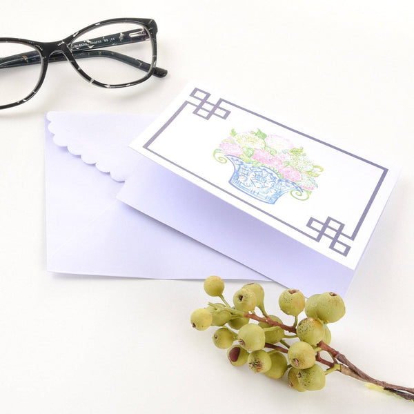 Southern Blooms Note Card Set: Navy Rose