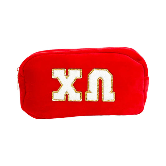 Chenille Sorority Cosmetic Bag: CHI OMEGA