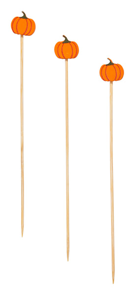 Pumpkin Fall Cocktail Party Pick Toothpick 30 Wack Wood 6"