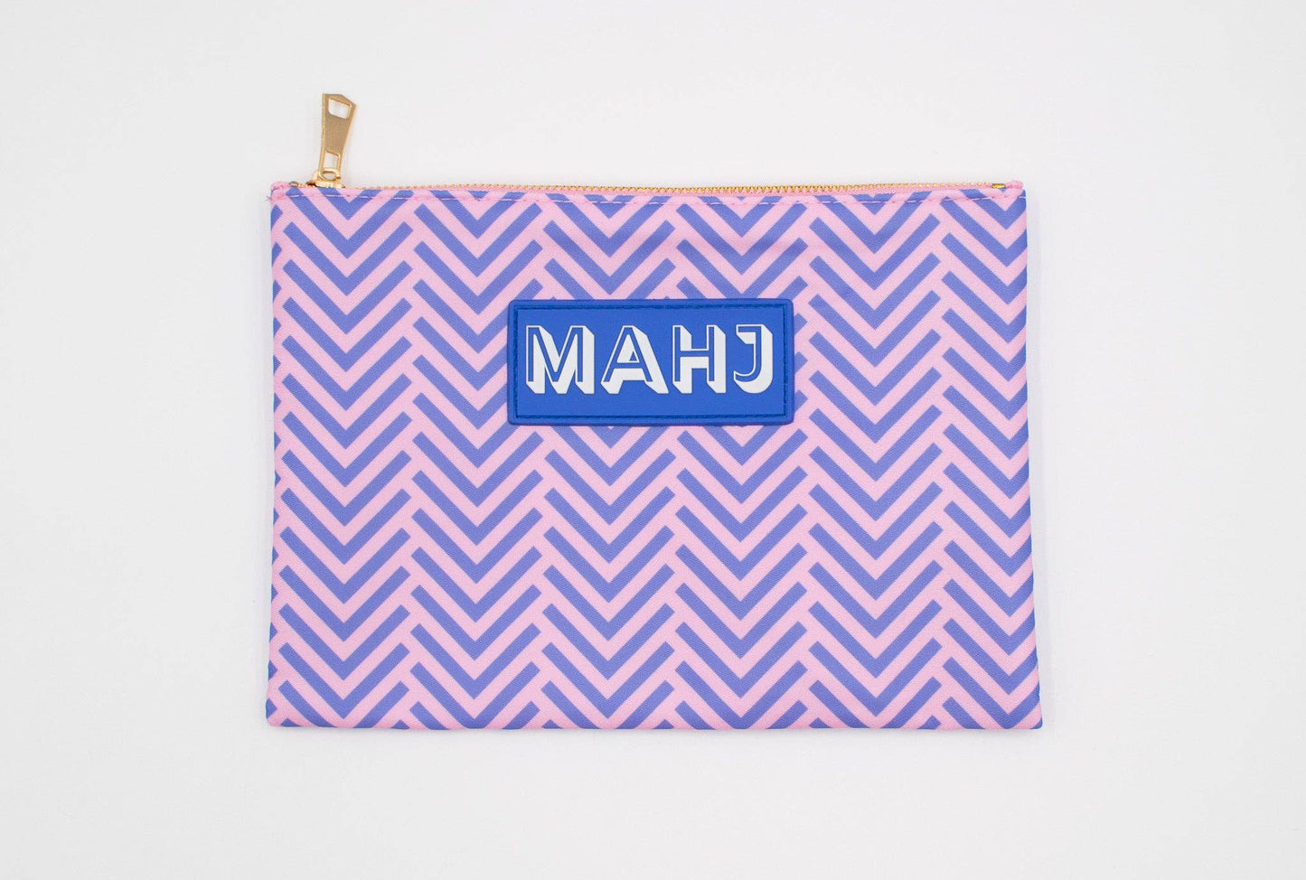 Premium Mahjong Card & Accessory Bag: Stripes- Pink & Red Card & Accessory Bag