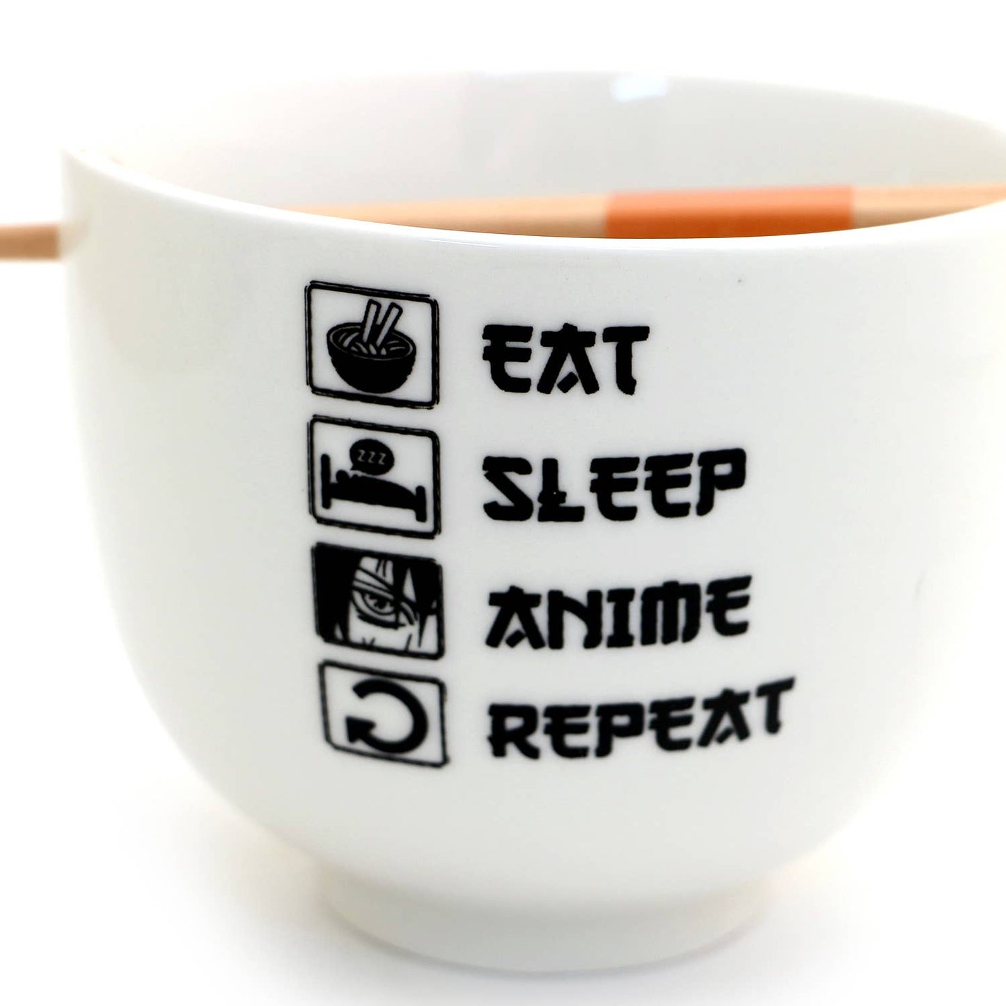 Eat Sleep Anime Noodle Chopstick Bowl