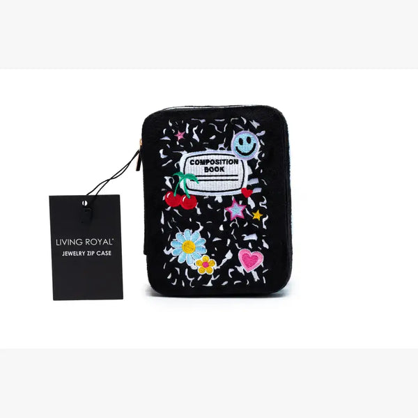 Composition Notebook Velvet Jewelry Zip Case