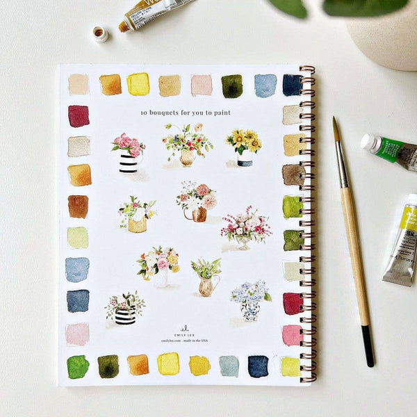 Bouquets watercolor workbook