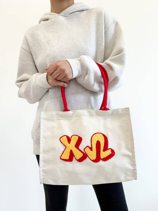 Chi Omega Chenille Sorority Gift Tote