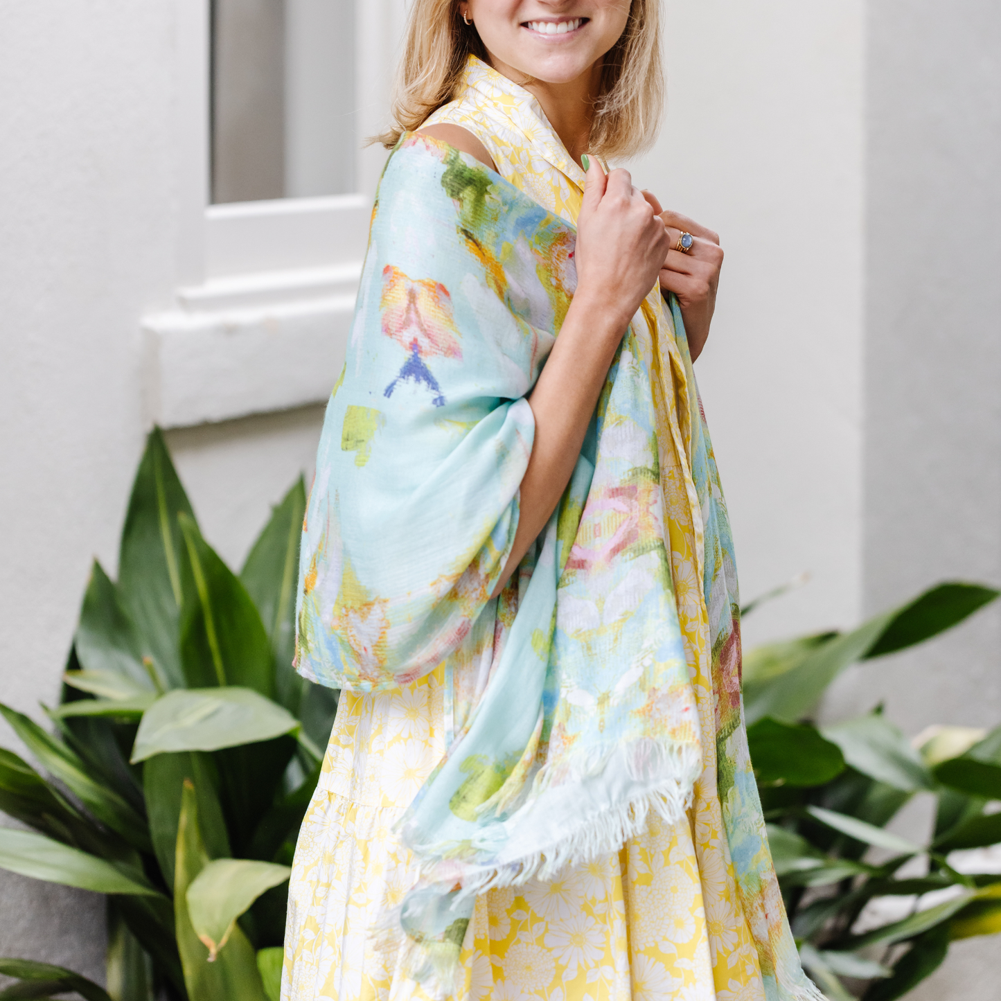 Stained Turquoise Wrap: One Size